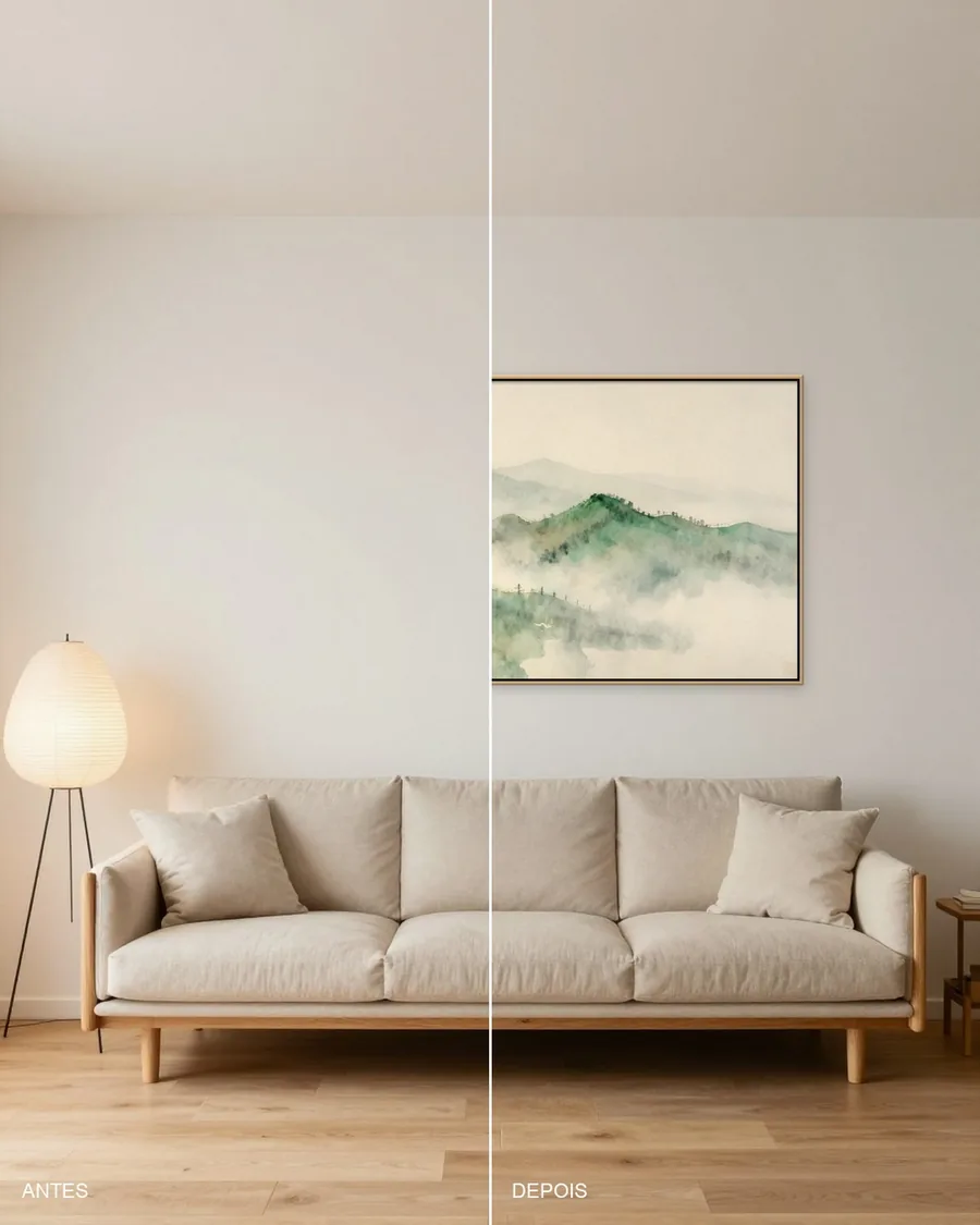 Antes e depois · Simulação ilustrativa